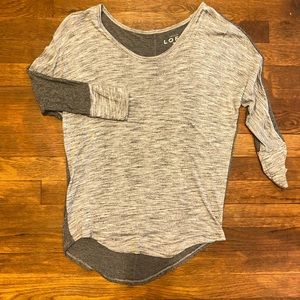 Ann Taylor Loft 3/4 Sleeve Grey Lounge Top - XS